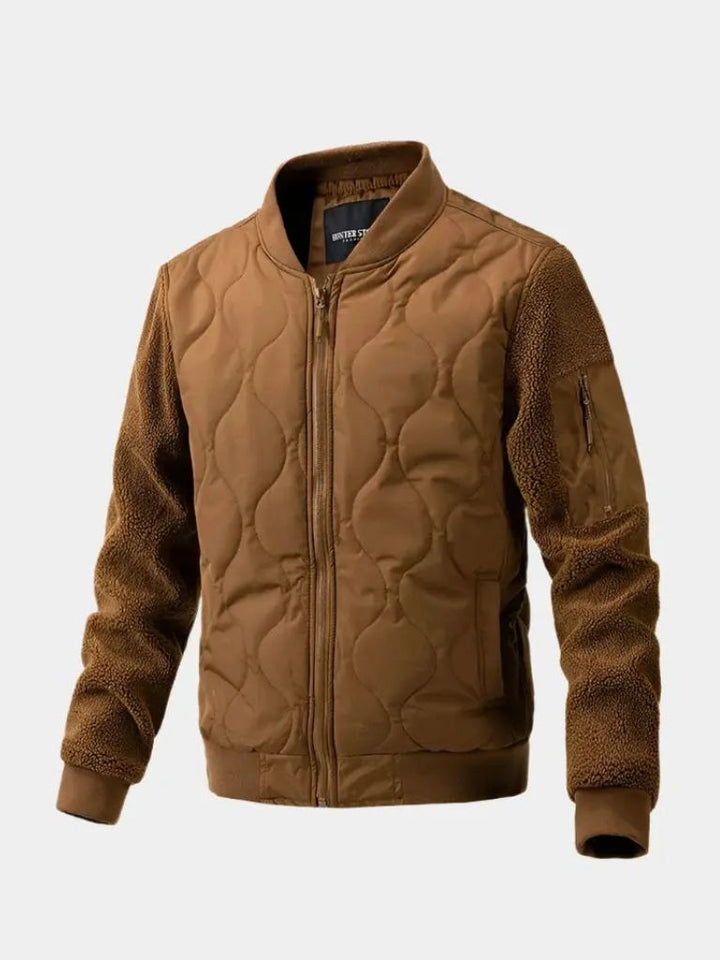 Chaqueta Bomber Acolchada con Mangas de Sherpa