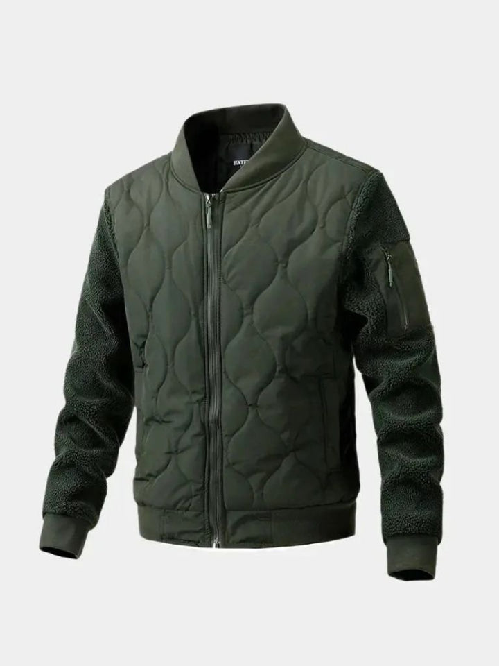 Chaqueta Bomber Acolchada con Mangas de Sherpa
