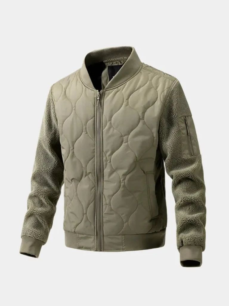 Chaqueta Bomber Acolchada con Mangas de Sherpa
