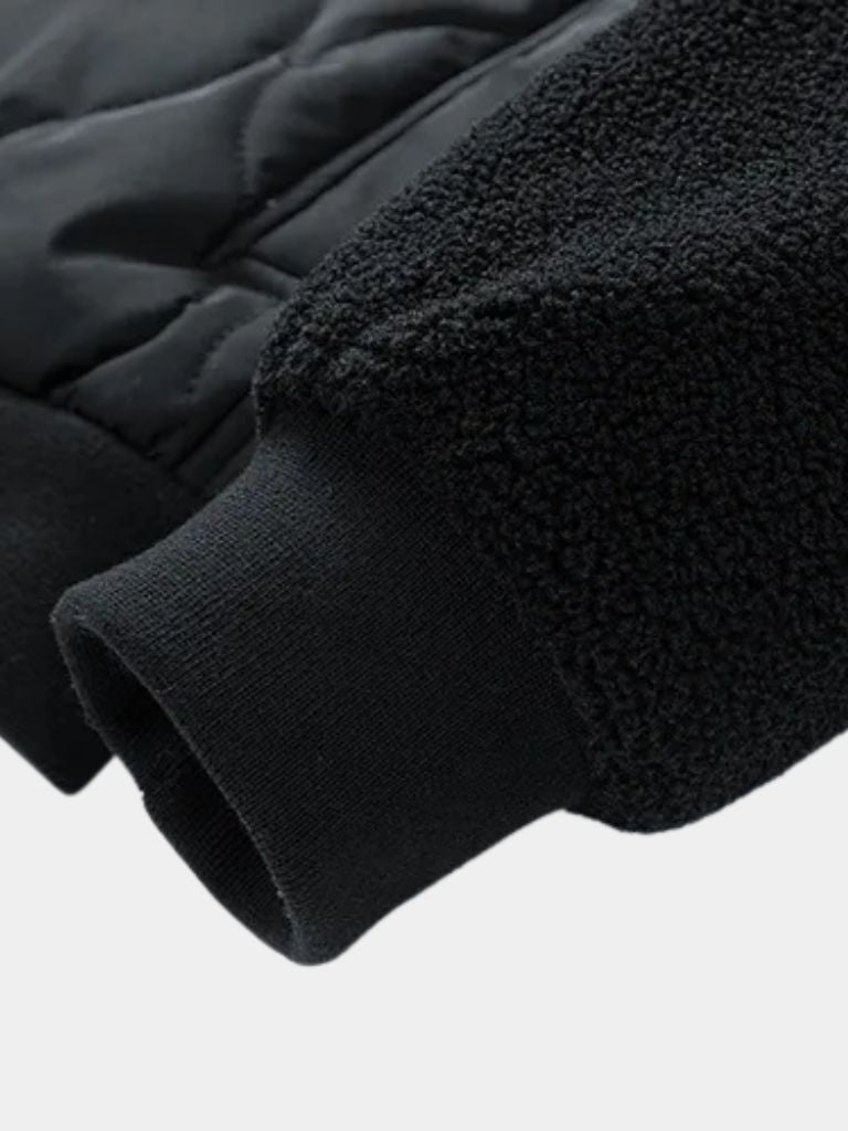 Chaqueta Bomber Acolchada con Mangas de Sherpa