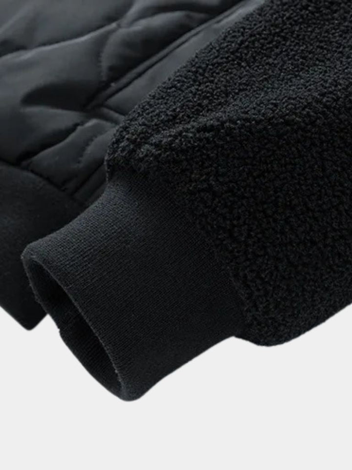 Chaqueta Bomber Acolchada con Mangas de Sherpa