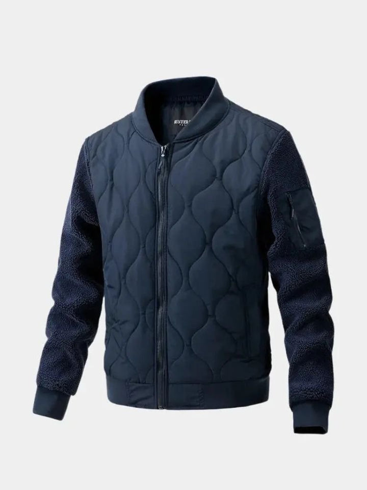 Chaqueta Bomber Acolchada con Mangas de Sherpa