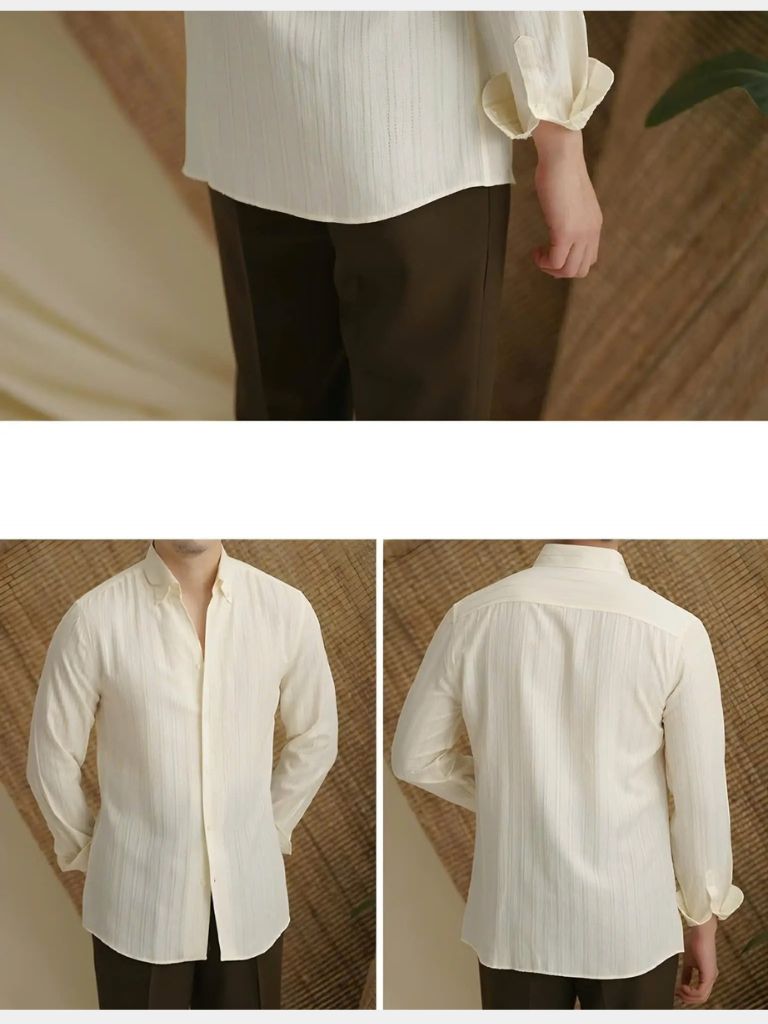Camisa de Rayas Seersucker con Botones