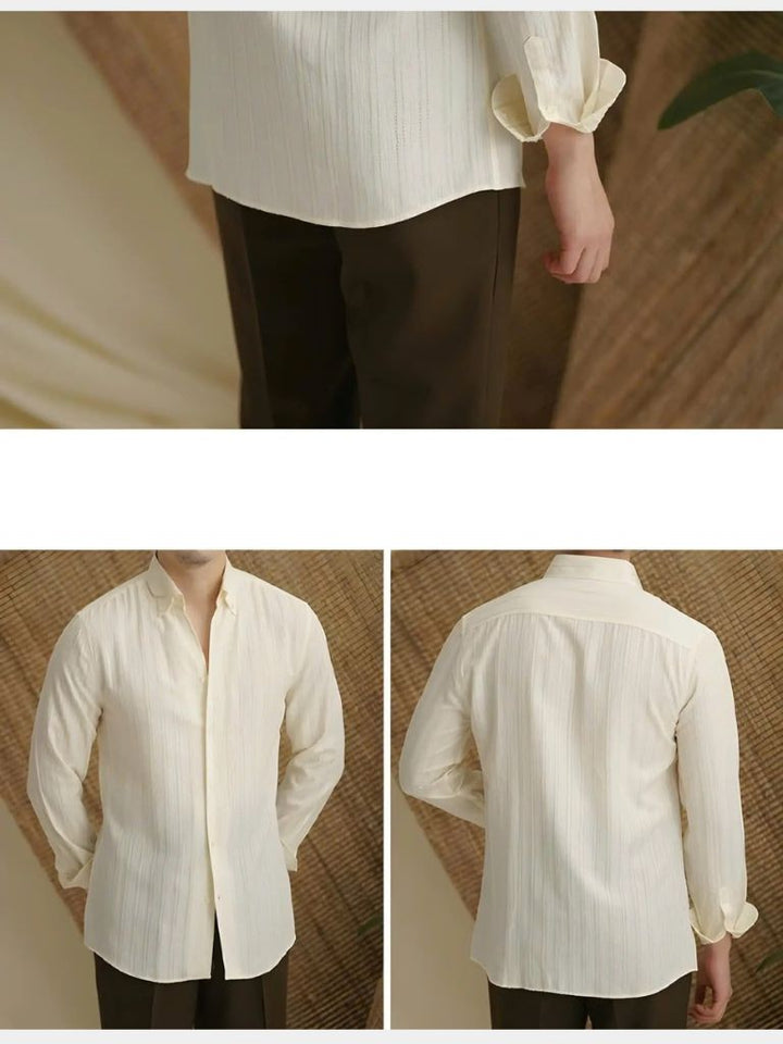 Camisa de Rayas Seersucker con Botones
