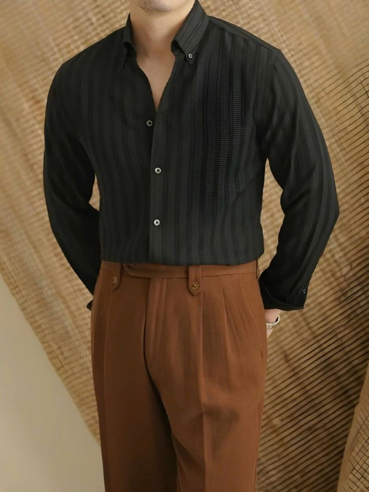 Camisa de Rayas Seersucker con Botones