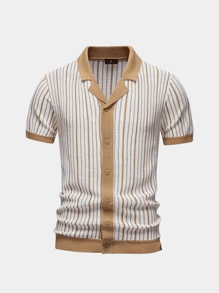 Camisa Polo de Punto a Rayas