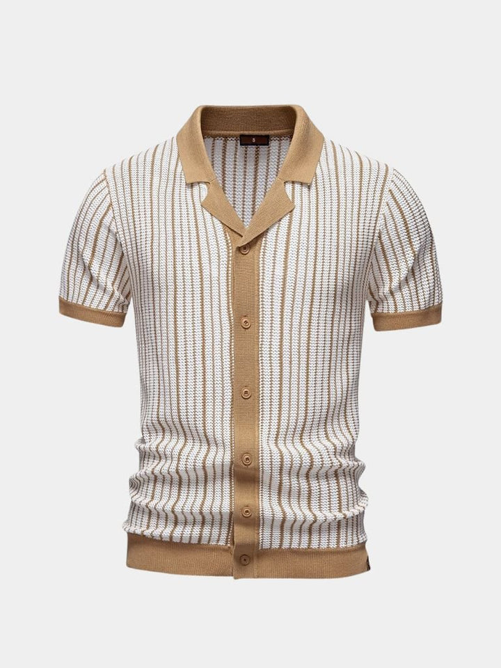 Camisa Polo de Punto a Rayas