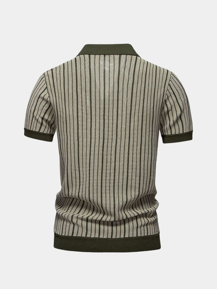Camisa Polo de Punto a Rayas