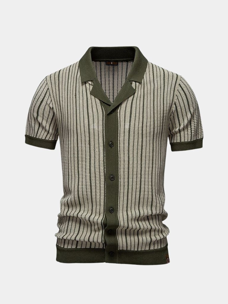Camisa Polo de Punto a Rayas