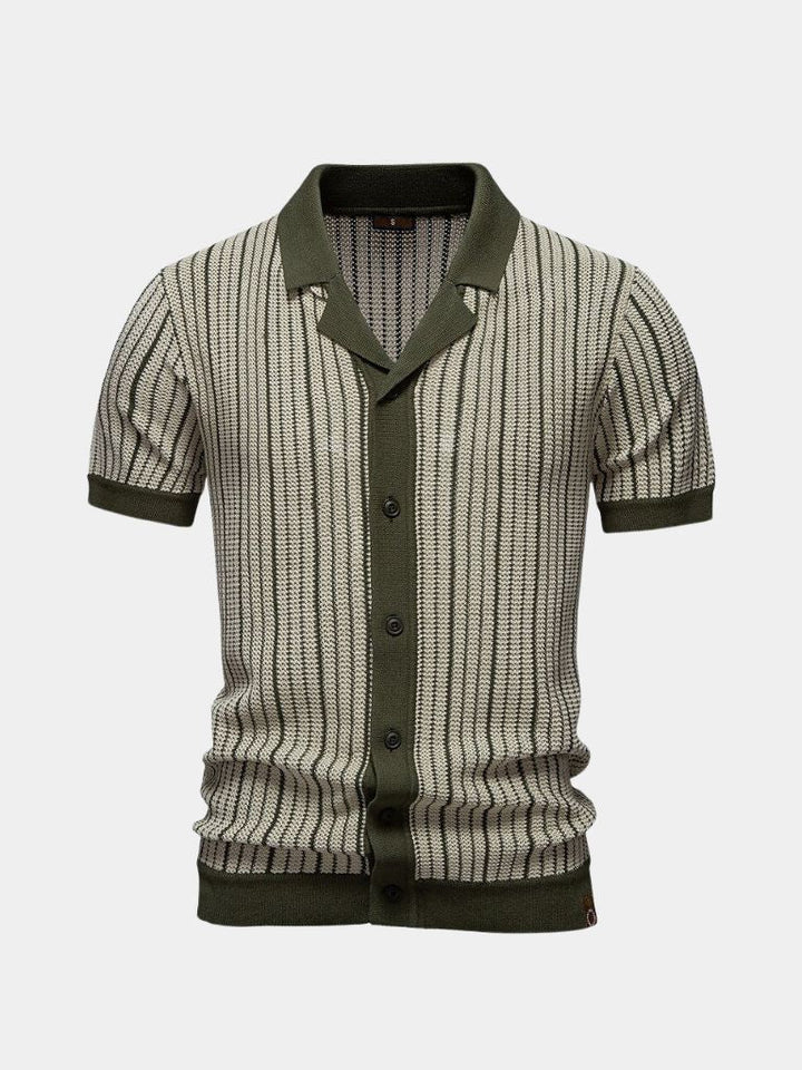 Camisa Polo de Punto a Rayas