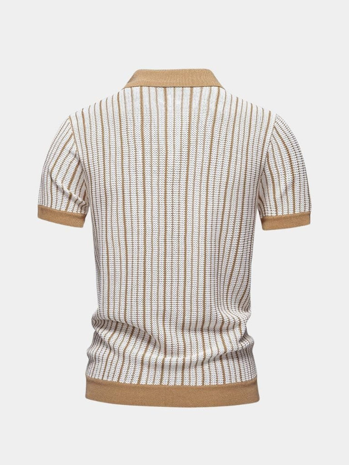 Camisa Polo de Punto a Rayas