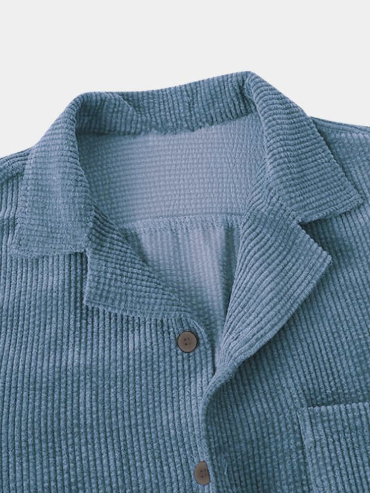 Camisa Texturizada de Manga Corta