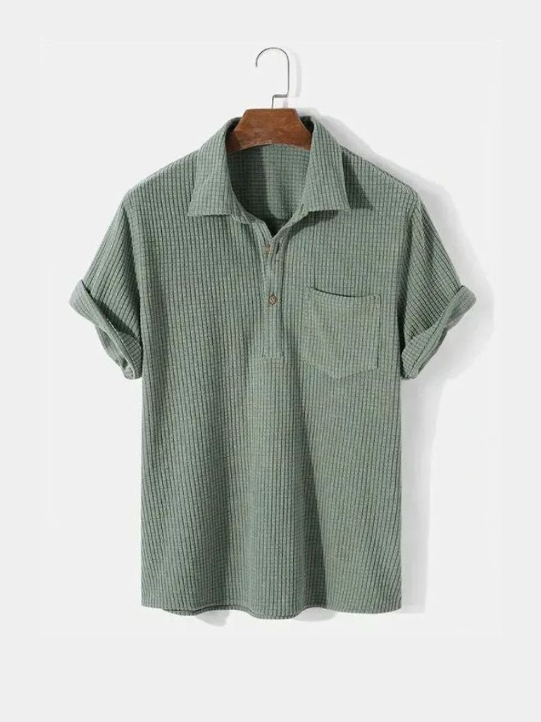Camisa Texturizada de Manga Corta