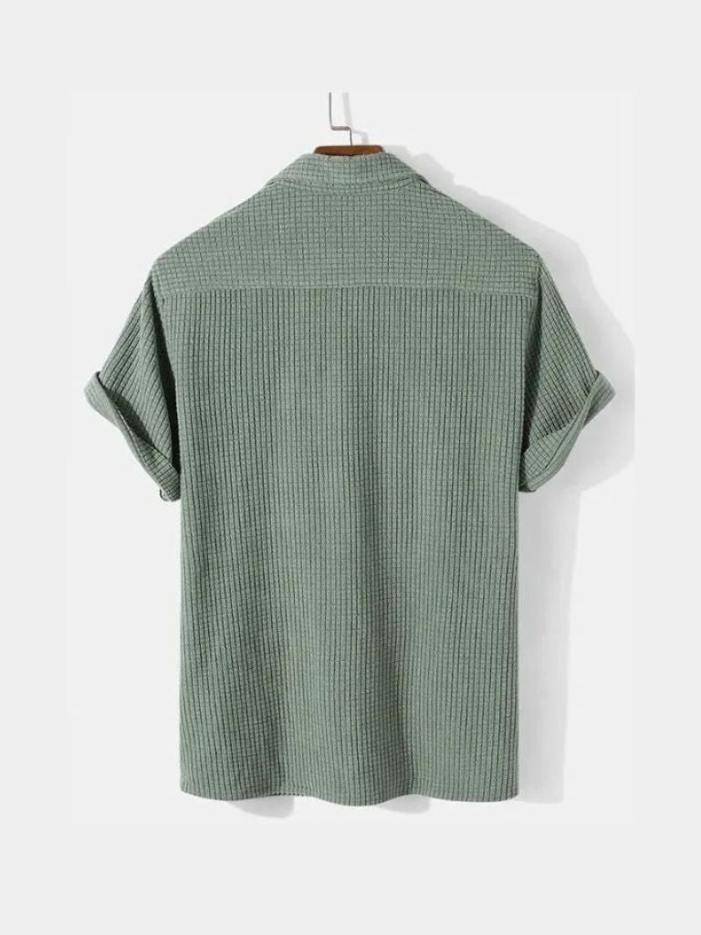 Camisa Texturizada de Manga Corta