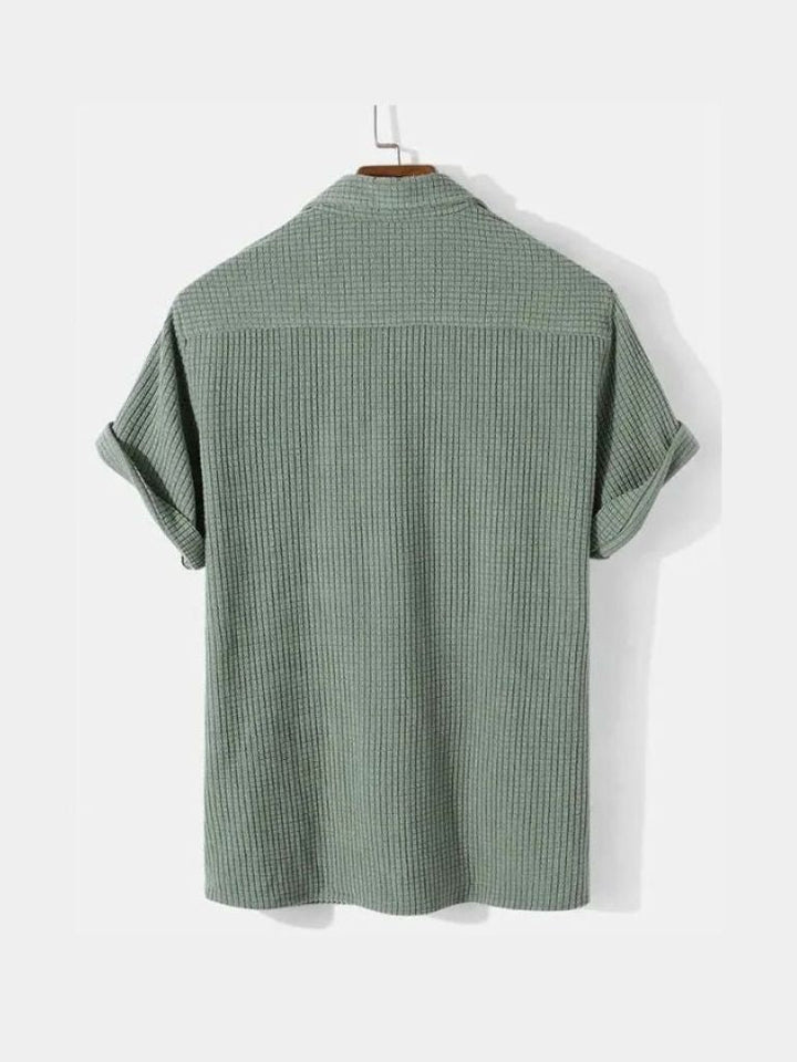 Camisa Texturizada de Manga Corta