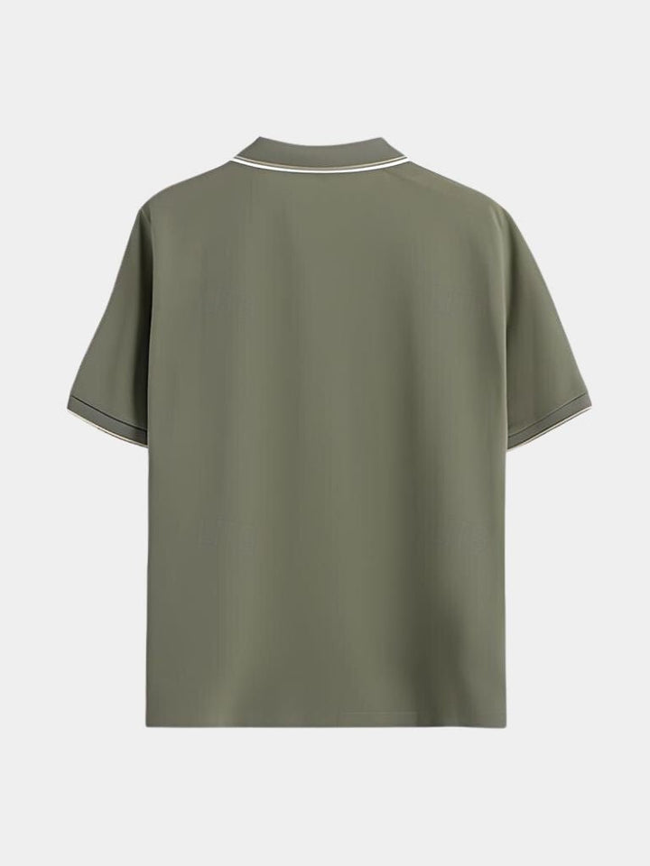 Polo Negro V-Corte Clásico