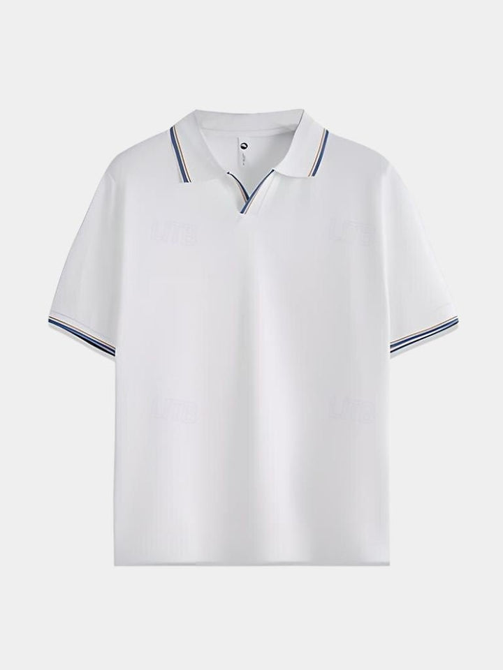 Polo Negro V-Corte Clásico