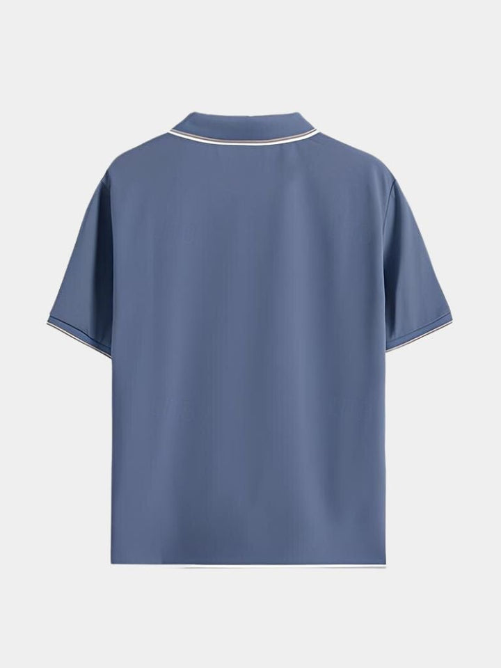 Polo Negro V-Corte Clásico