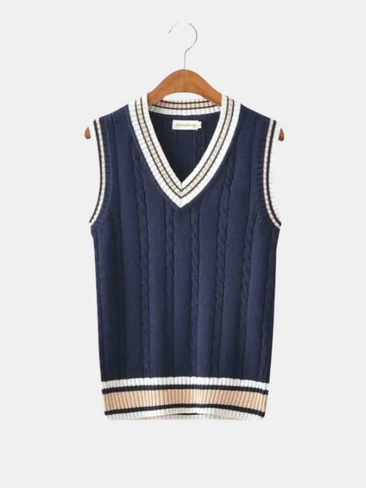 Chaleco de Punto con Cuello en V - Estilo Elegante