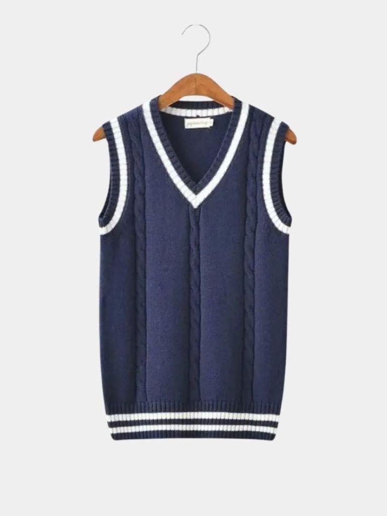 Chaleco de Punto con Cuello en V - Estilo Elegante