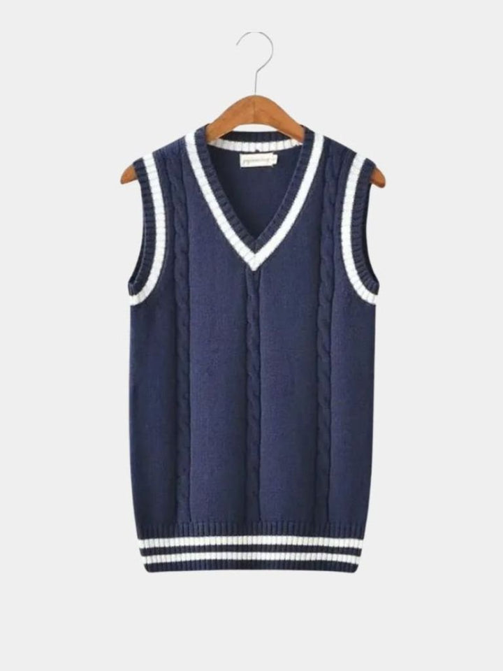 Chaleco de Punto con Cuello en V - Estilo Elegante
