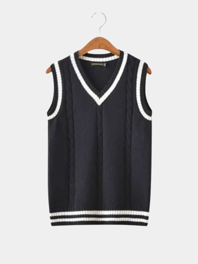Chaleco de Punto con Cuello en V - Estilo Elegante