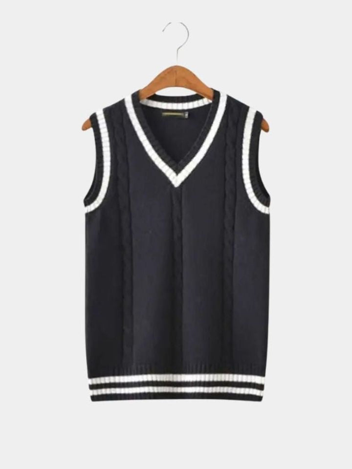 Chaleco de Punto con Cuello en V - Estilo Elegante