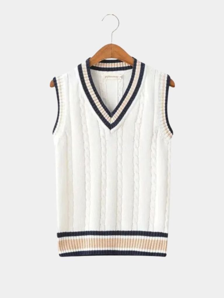 Chaleco de Punto con Cuello en V - Estilo Elegante