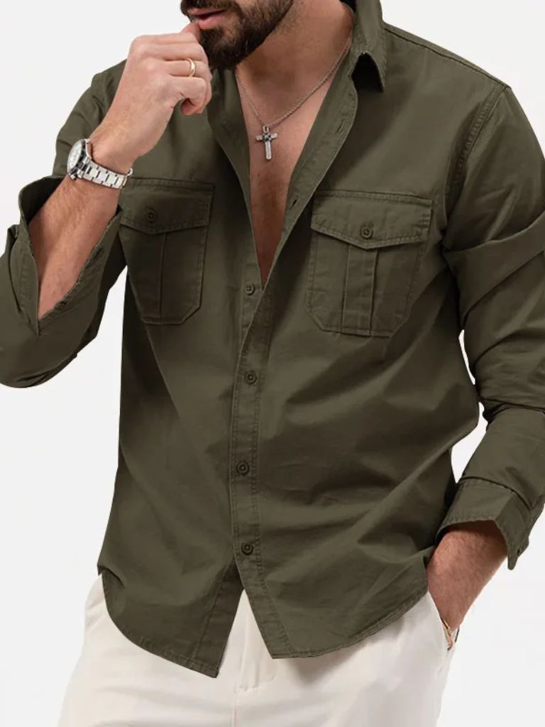 Camisa Retro de Manga Larga