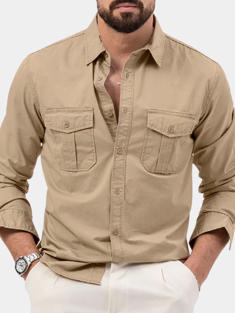 Camisa Retro de Manga Larga