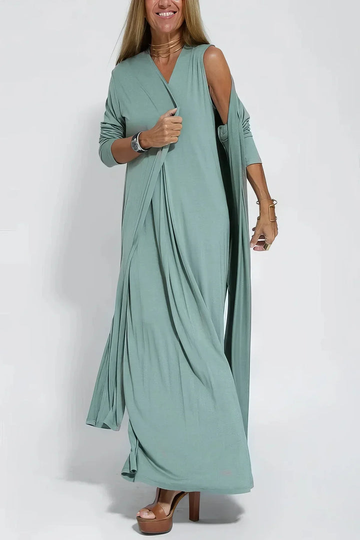 Vestido Largo Elegante + Cárdigan a Juego de REGALO