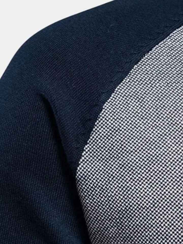 Cardigan de Cuello Alto con Diseño a Rayas y Cierre